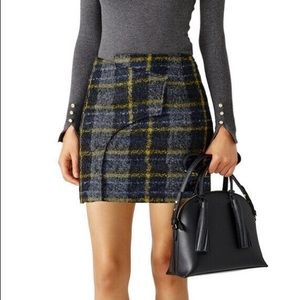 PRICE DROP! Derek Lam 10 Crosby Wool Bouclé Plaid Skirt - Size 6